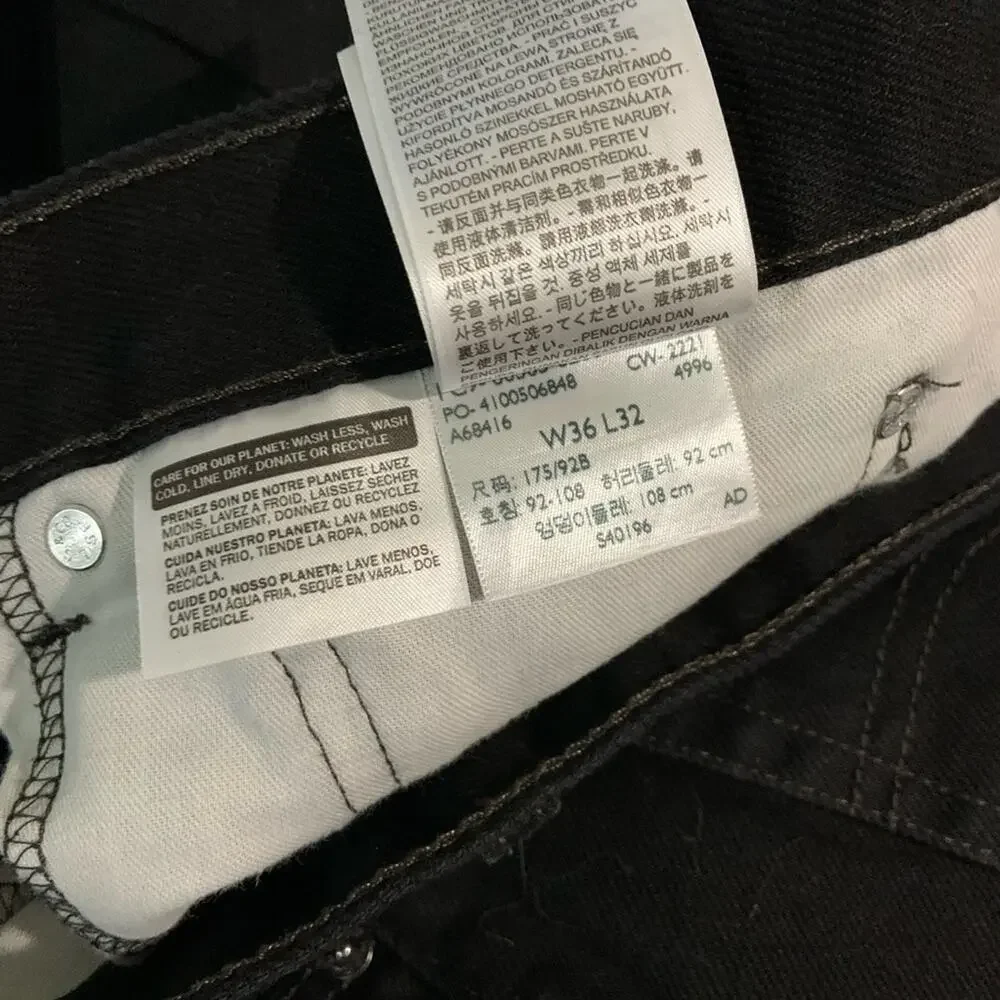 Levi’s 505 Mens Black Size 36 x 32 - Picture 5 of 5